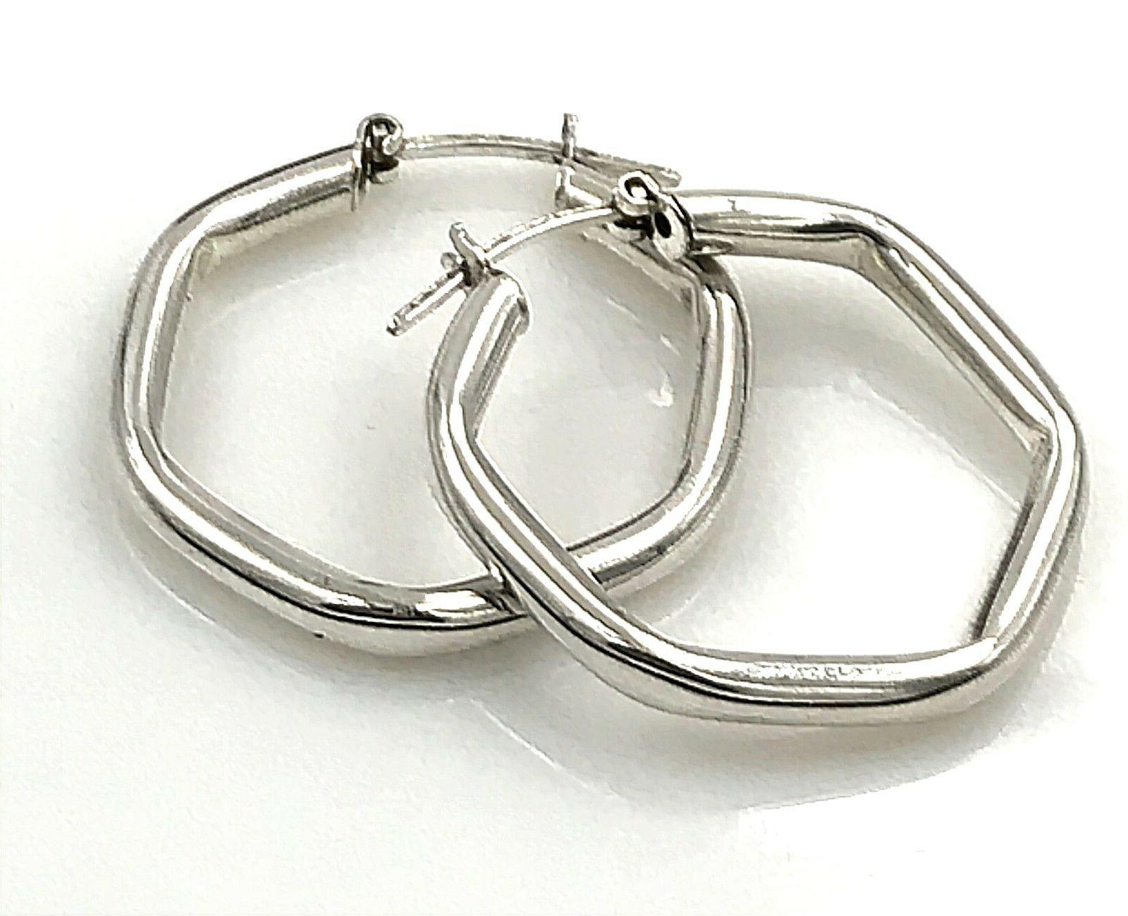 vintage 925 argento sterling moderni esagonale tubo