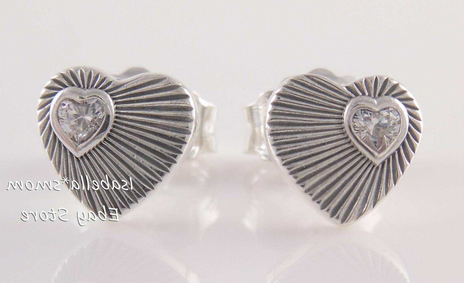 vintage cuore ventole autentico argento love stud
