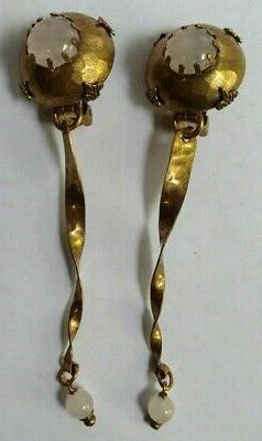 Jan Michaels Vintage Quarzo Rosa & Martellato Ottone Pendent