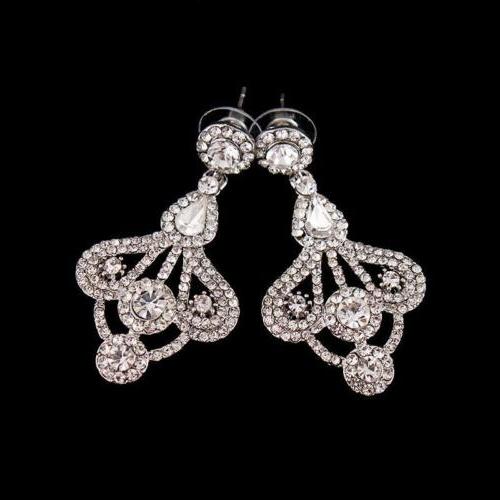 vintage strass orecchini sterling cristallo a perno