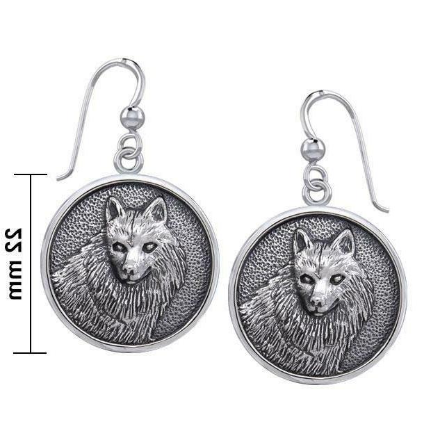 wolf 925 orecchini argento sterling da gioielleria