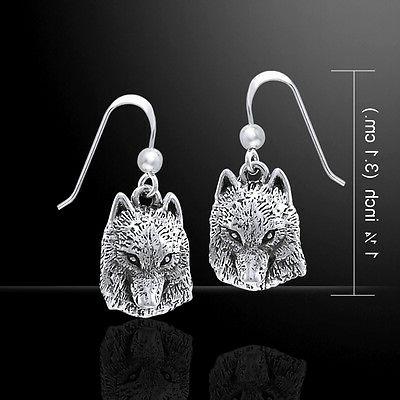 wolf 925 orecchini argento sterling da gioielli