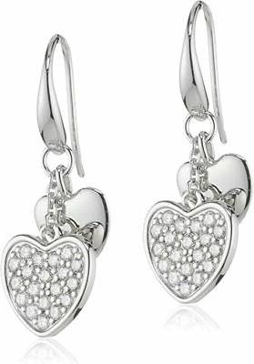 women earrings 925 sterling silver hearts zirconia