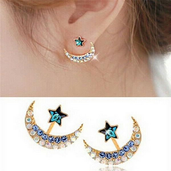 womens 18k yellow gold filled moon star