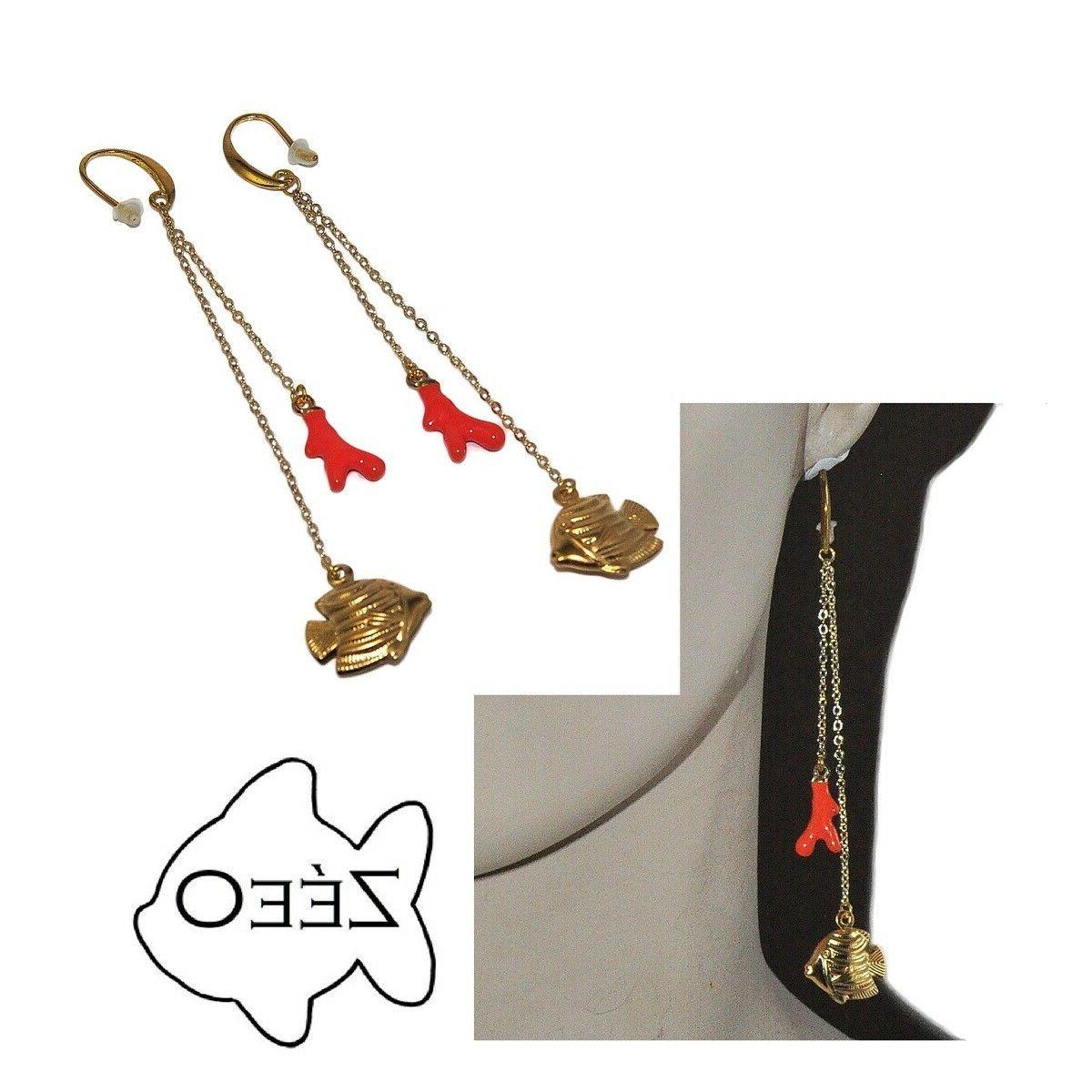 zeeo bijoux lunghi orecchini di colore oro