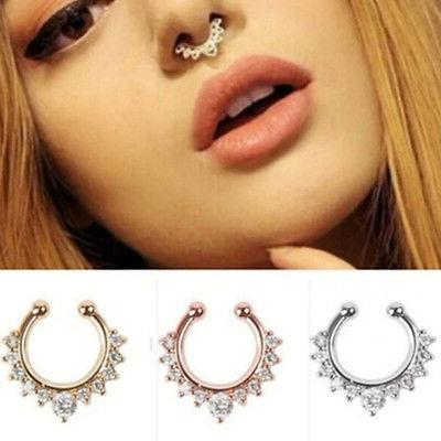 zirconi orecchino naso brillantini oro argento anello