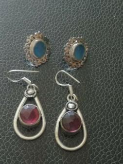 Vintage  Da Donna In Argento Per Lobi Forati