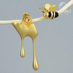 Lotus Fun Real 925 Sterling Silver Handmade Fine Jewelry 18K