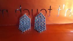 Pendenti Swarovski Bianchi Blu Azzurri Regalo Donna Cerimoni