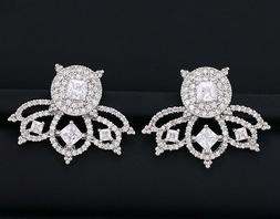 Set Ape Con Cristalli Swarovski 750er Oro Bianco 18k Placcat