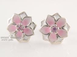Magnolia Bloom Autentico Pandora Fiore Rosa Orecchino 290739