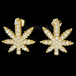 Marijuana Foglia Cannabis Vaso Fatto Con Cristallo Swarovski