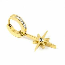 MARLU&rsquo; MONO ORECCHINO CERCHIO ROSA DEI VENTI  CRISTALLI OR