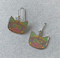 Messicano 925 Argento Taxco Colorato Zucchero Teschio Gatto 
