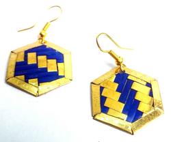 Metallo Esagonale Orecchino Jhumka Bollywood Moderno Gioiell