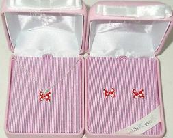 minnie mouse rosso fiocco collana orecchini forato