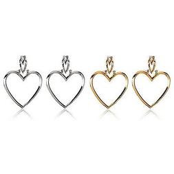 A Cerchio In Oro Con Doppio Cuore Orecchini Pendenti Clo