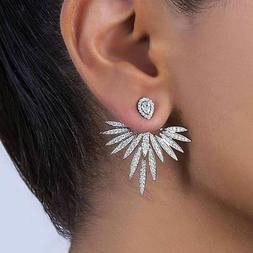 Moda Fiore di Loto Orecchino Lusso Cristallo Zircone Goccia 