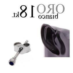 mono orecchino trago castone ORO BIANCO 18kt. ZAFFIRO BLU wh