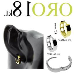 mono orecchino uomo donna ORO 18kt. cerchio sezione TONDO an