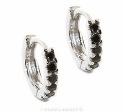 Donna Uomo Argento 925 Cerchi Anelle Piccoli 12,5 Mm 6 Zirco