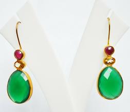 Naturale Certificato Argento Sterling Placcato Oro Gemma Sme