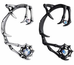 Nero O Argento Demone Piedini Ragnatela Cristalli Orecchio W