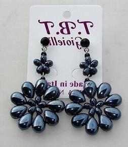 Fiori Punto Luce Grandi Pendenti Cristalli,da Donna Nero