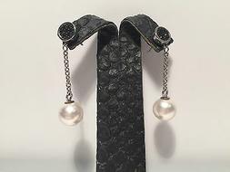 New - Pendenti Earrings NOMINATION - Steel, Black Crystals &
