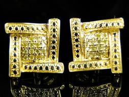 Nuovo Uomo Forma Quadrata Giallo Finitura Canarino Diamante 