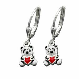 Pendenti 23x7mm Piccolo Panda Colorato Verniciato Argento