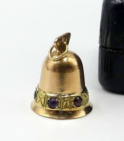 Old 14k Oro Rosa & Multi Gemma Campanelle