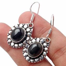 Onice Nera Gemma Stile Etnico Design Gioielli Handmade Orecc