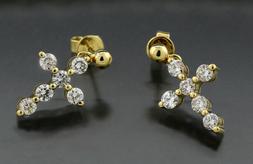 12 Brillanti 1,00 Carati Croce 750-gelbgold Pendenti, Nuovo