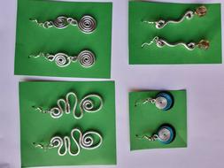 4 Paia Realizzati A Mano Nuovi - Colori Assortiti In Allumin