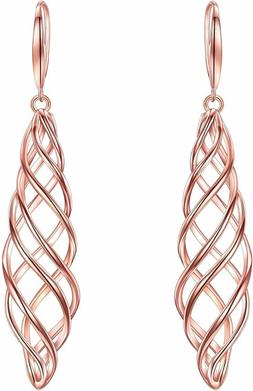 925 Argento Infinito Nodo Lineare Vorticoso Orecchini...