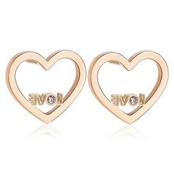 A Bottone Acciaio Cuori S'agapo Pretty Spe24   Vp18 Pvd Oro 