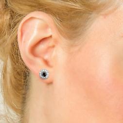 A Bottone Con Diamanti Neri Rotondi Bianchi A Forma Di Anell