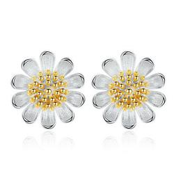 A Bottone Di Girasole / Margherita Color Oro E Argento