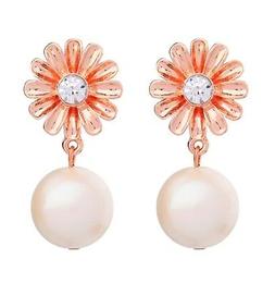 A Bottone Margherita In Oro Rosato Super Dolce Con Perla Pen