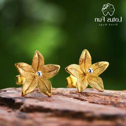 A Bottone Piccoli Fiori Oro 18k Argento Massiccio 925 Gioiel