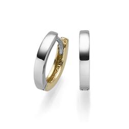 A Cerchio 2x10mm Di 585 Oro Giallo Bianco Brillante Piatto