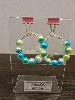 orecchini a cerchio 4 cm perline