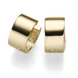 A Cerchio 6x10mm Orecchini Di 585 Oro Brillante Piatto