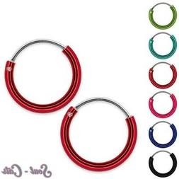 A Cerchio Argento Sterling 925 Colorato Verniciato Orecchini