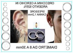 A Cerchio Cerchietto In Argento 925% Uomo Donna Diametro 1,2