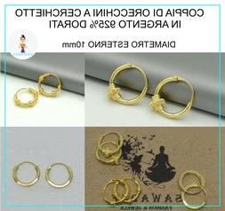 A Cerchio Cerchietto Uomo Donna Argento 925% Dorati Diametro