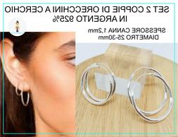 A Cerchio Cerchietto Uomo Donna Argento 925% Misure 1,2mmx25