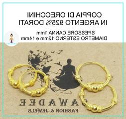 A Cerchio Cerchietto Uomo Donna Argento 925% Dorati Diametro