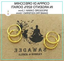 A Cerchio Cerchietto Uomo Donna Argento 925% Dorato Diametro